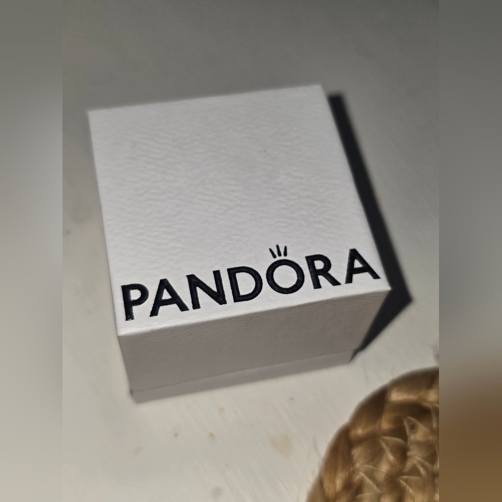 Pandora Blue Rectangular Three Stone Sparkling Ri… - image 5